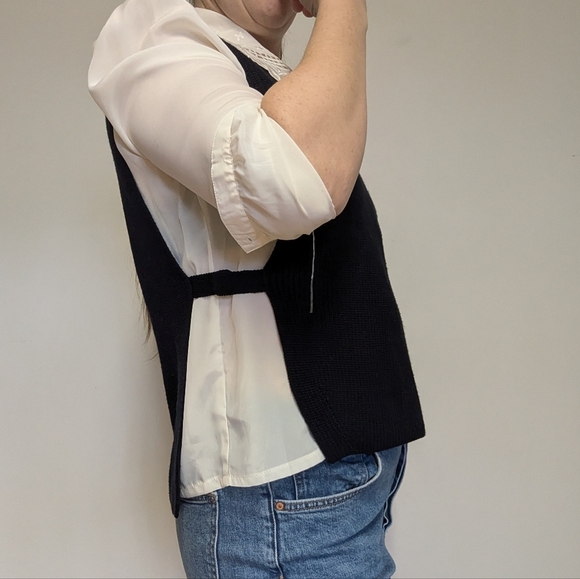 Gerard Darrel Navy Layering Vest Wool/Cotton Blend Size XS/S - Picture 5 of 13